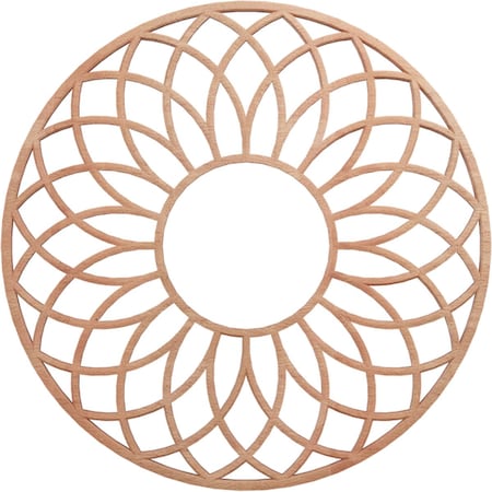 Ekena Millwork Cannes Wood Fretwork Pierced Ceiling Medallion, Cherry, 18"OD x 6 1/8"ID x 3/8"T CMWP18X18X0375CNCH
